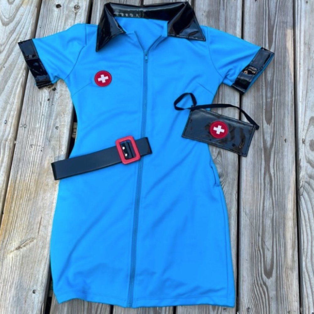 ⛑️ Sexy Nurse Halloween Costume in Blue Size S
